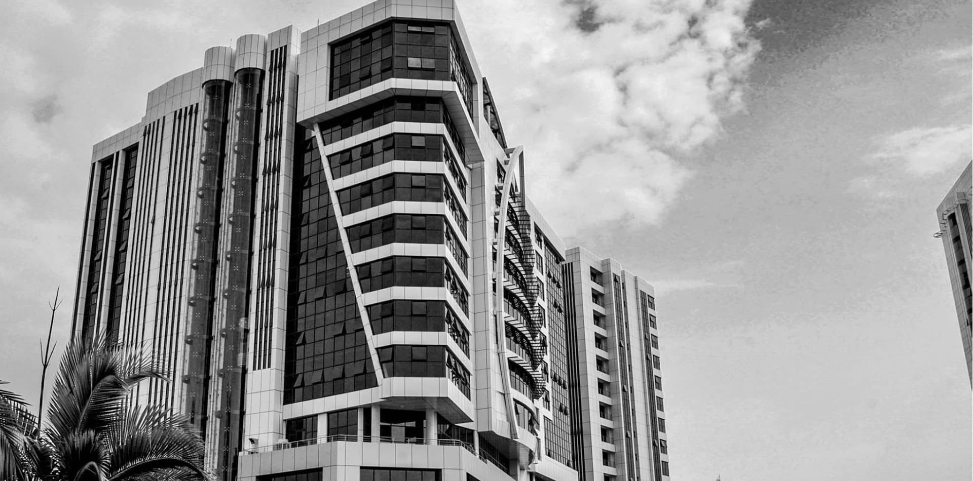 A modern high-rise building in Kigali, Rwanda